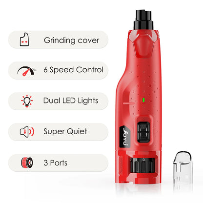 Low-Noise Dog Nail Grinder with LED Light & 6-Speed Control for Safe Claw Trimming 8