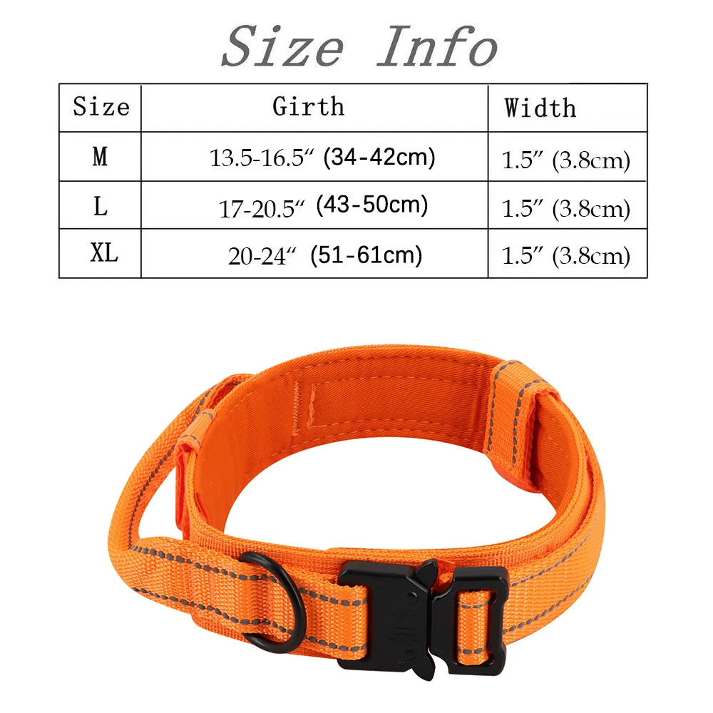Reflective Orange Dog Harness with Collar, Leash & Pouch Set Options | Tactical Dog Training Vest 17
