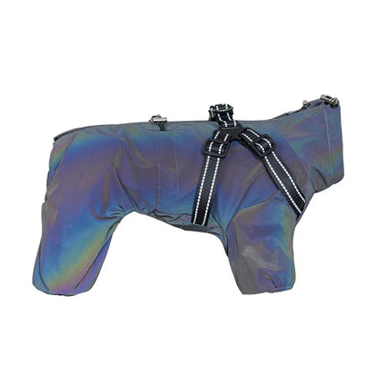 Waterproof Dog Jacket Jumpsuit with Built-In Harness