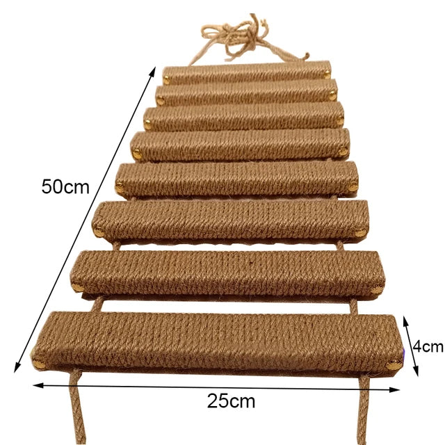 Sisal & Wood Cat Ladder | Wall-Mounted Cat Bridge & Climber 10