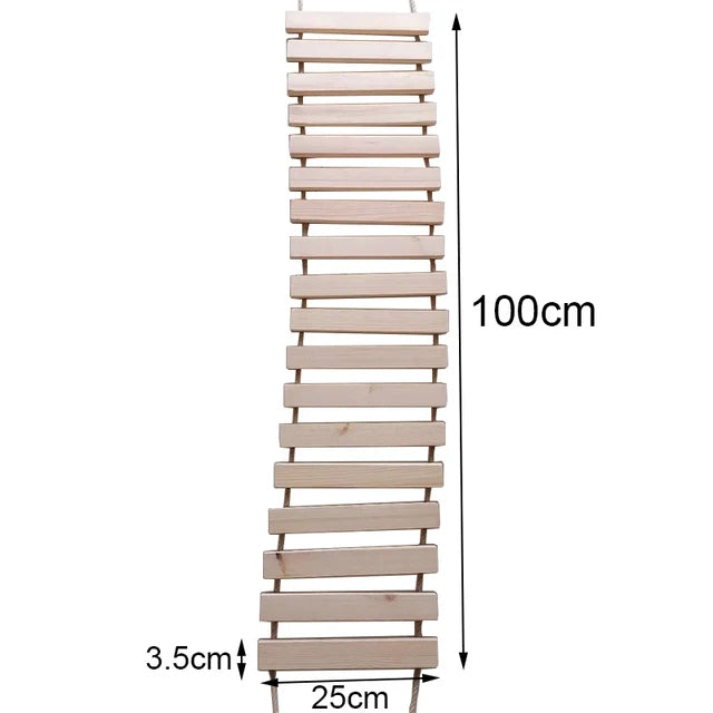 Sisal & Wood Cat Ladder | Wall-Mounted Cat Bridge & Climber 12