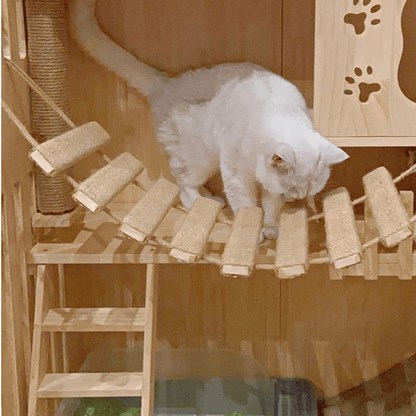 Sisal & Wood Cat Ladder | Wall-Mounted Cat Bridge & Climber 7