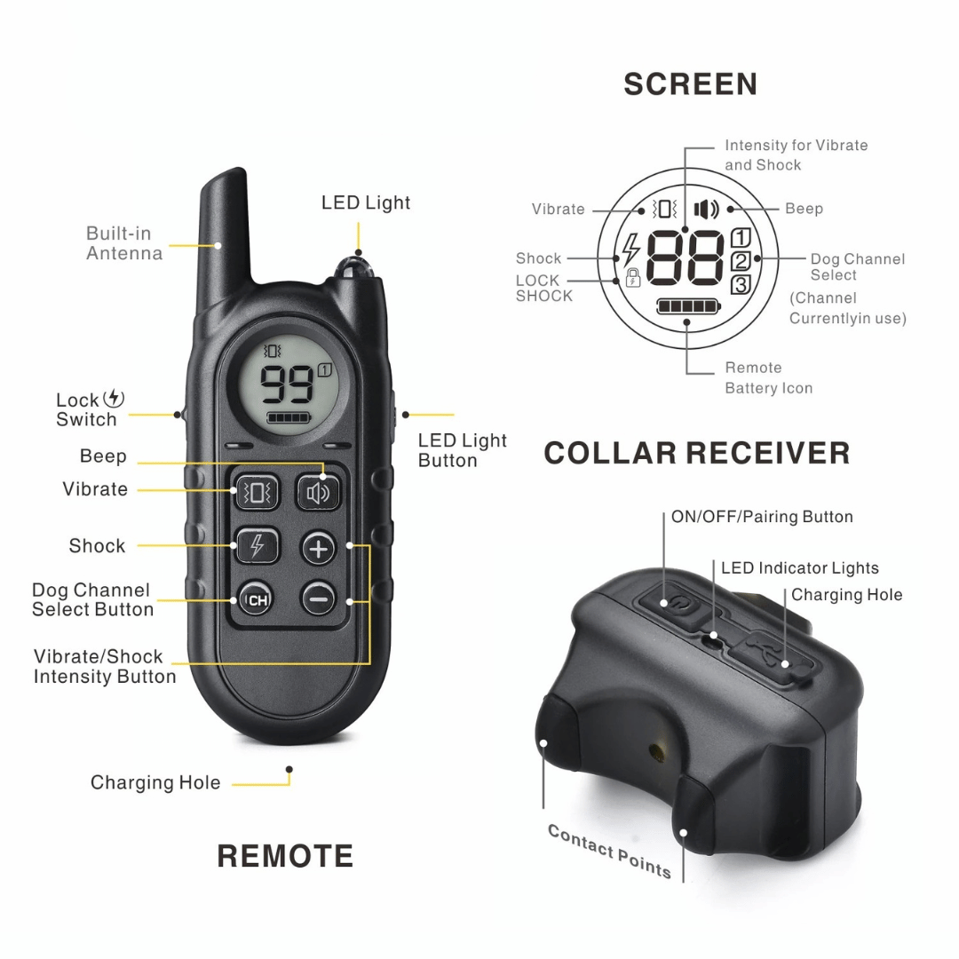 Small Dog Anti-Bark Training Collar with Remote Control | 400m Range 12