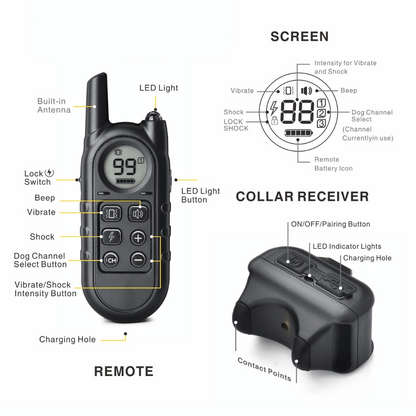 Small Dog Anti-Bark Training Collar with Remote Control | 400m Range 12