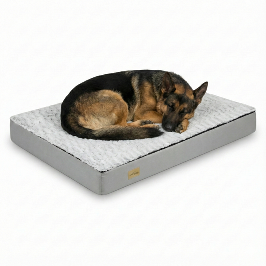 Thick XL Orthopedic Dog Crate Mattress with Plush Fleece Cover