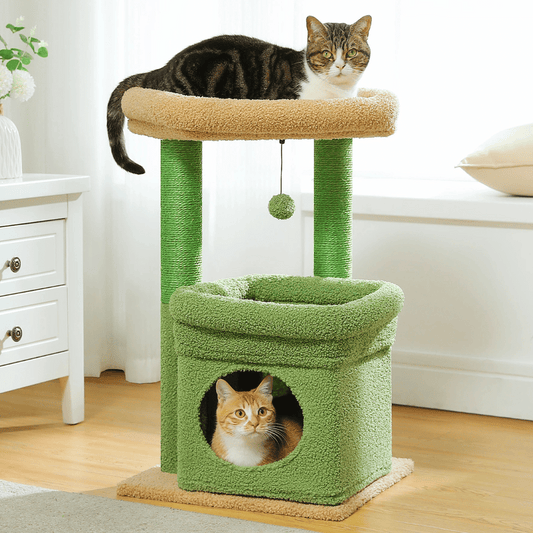 Soft Fleece Cat Tree with Bolstered Perches, Condo & Scratching Posts 1