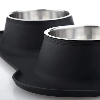 Stainless Steel Dog Bowls & Silicone Mat 5