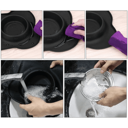 Stainless Steel Dog Bowls & Silicone Mat 7