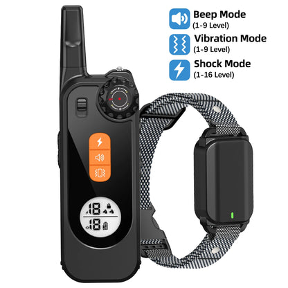 Dog Training eCollar with Remote & Flashlight for Sound, Vibration & Shock Control up to 600m | Waterproof & Night-Safe