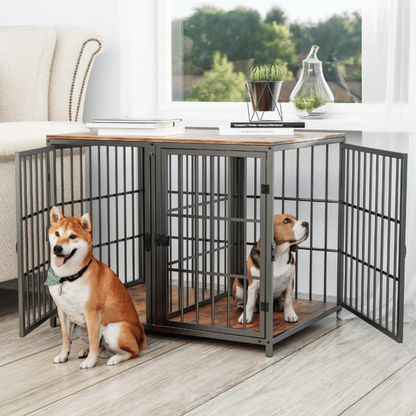 Strong & Secure Dog Crate Furniture with Wooden Table Top 1