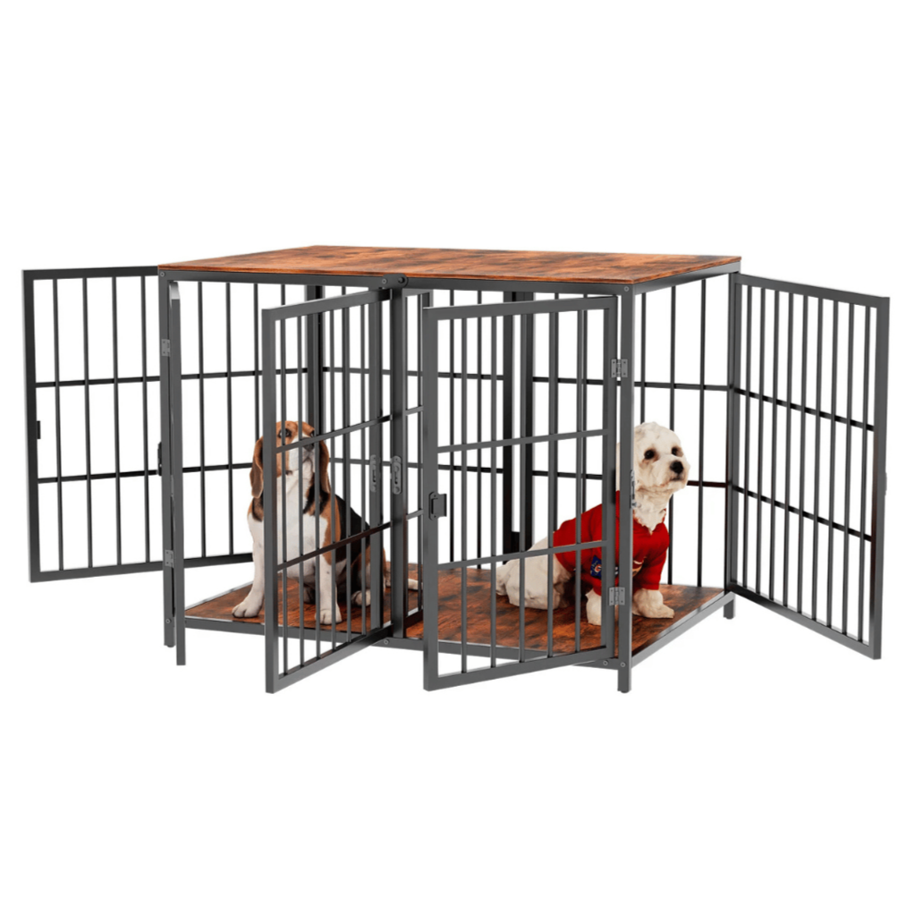 Strong & Secure Dog Crate Furniture with Wooden Table Top 2