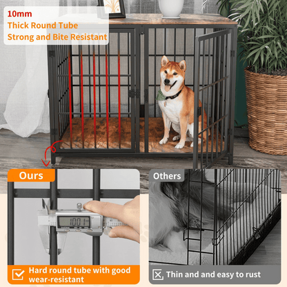 Strong & Secure Dog Crate Furniture with Wooden Table Top 5