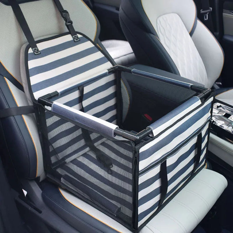Sturdy Dog Car Seat Travel Basket with Breathable Mesh Sides 3