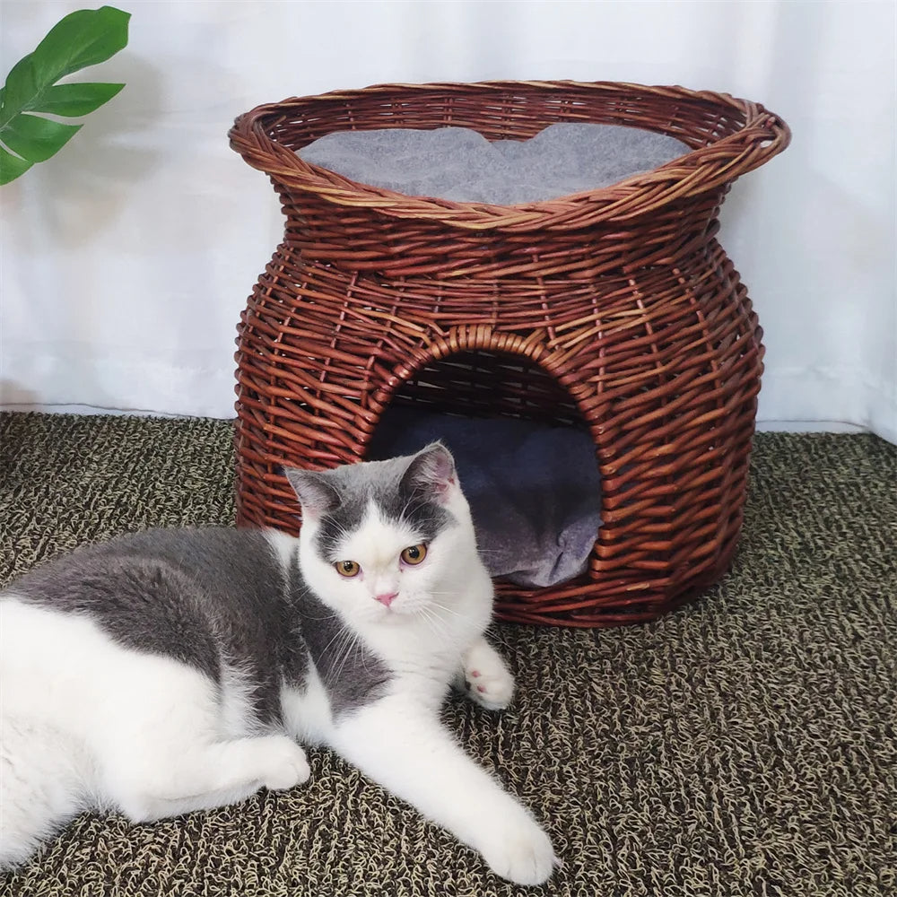 Wicker Cat House Basket 10