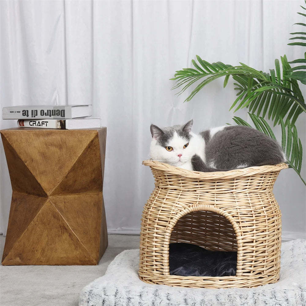 Wicker Cat House Basket 12