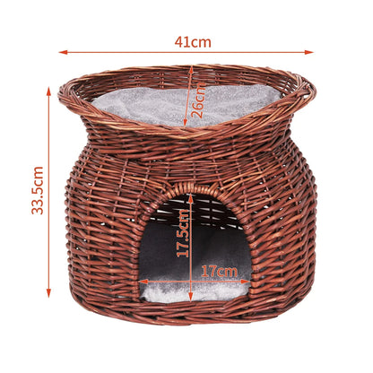 Wicker Cat House Basket 16