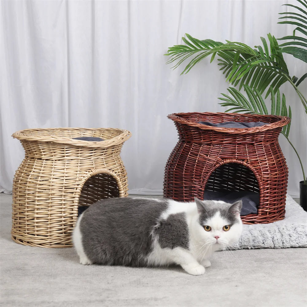 Wicker Cat House Basket 7