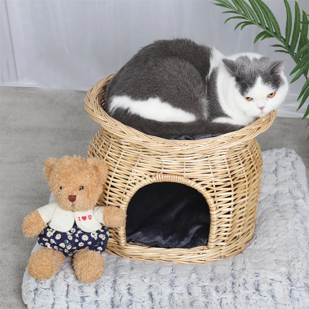 Wicker Cat House Basket 8