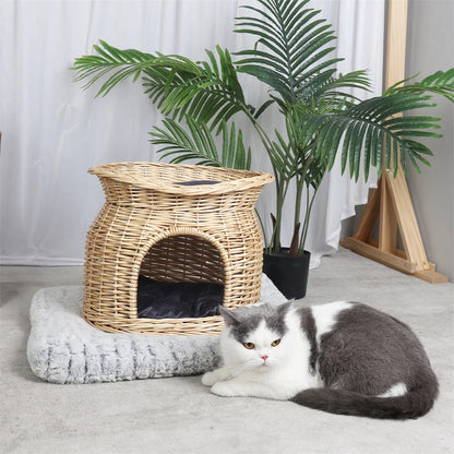 Wicker Cat House Basket 9