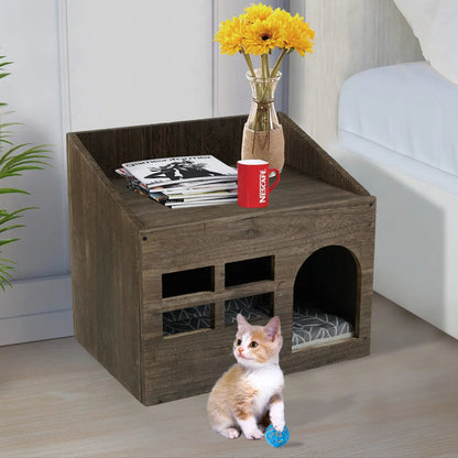 Wooden Cat Bed House Furniture 3