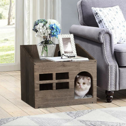 Wooden Cat Bed House Furniture 5