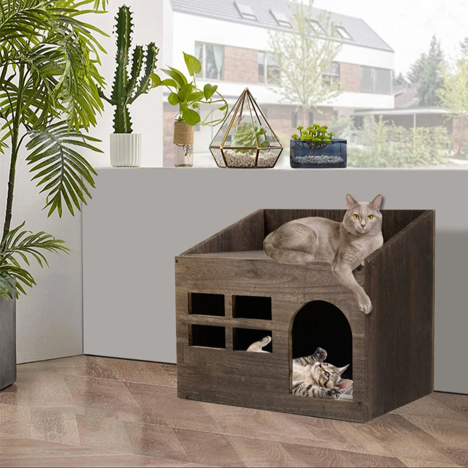 Wooden Cat Bed House Furniture 6
