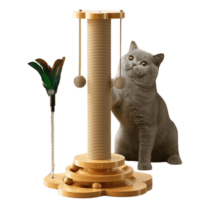 Wooden Interactive Play Cat Scratching Post 1