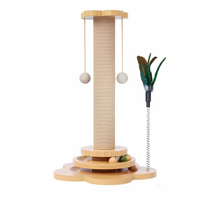 Wooden Interactive Play Cat Scratching Post 10