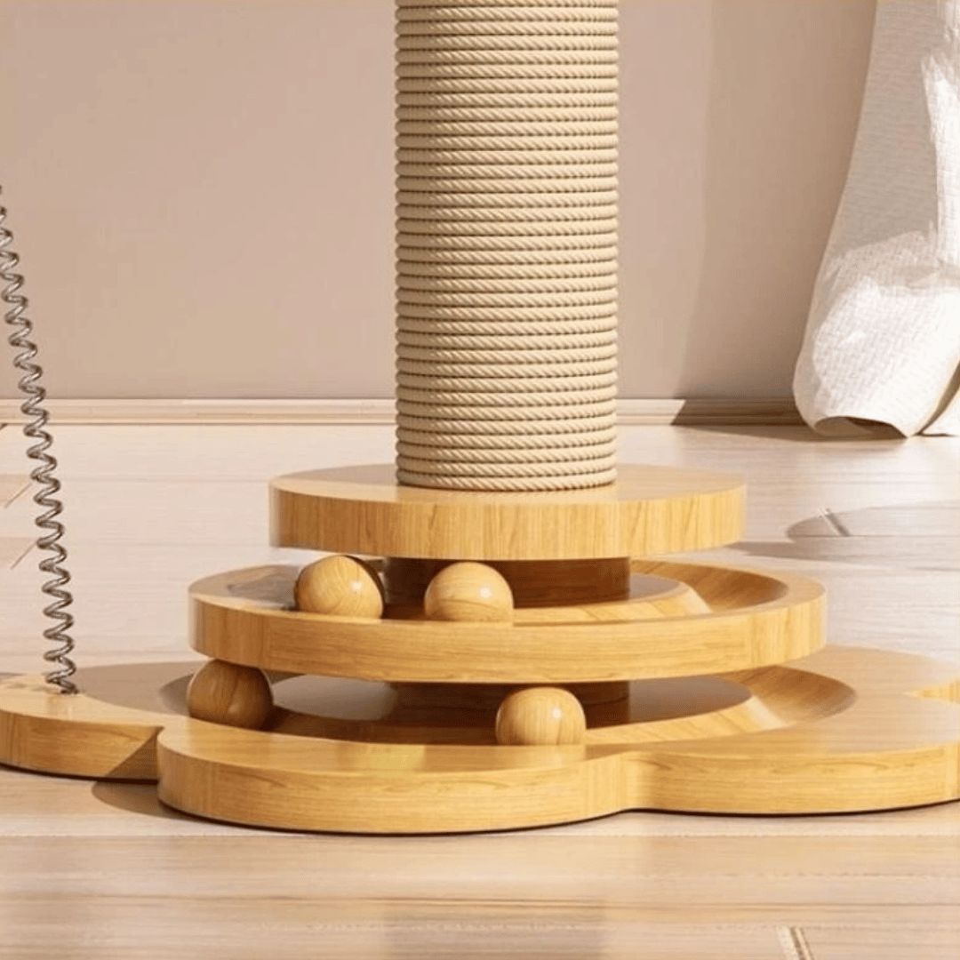 Wooden Interactive Play Cat Scratching Post 2