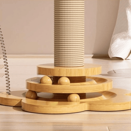 Wooden Interactive Play Cat Scratching Post 2
