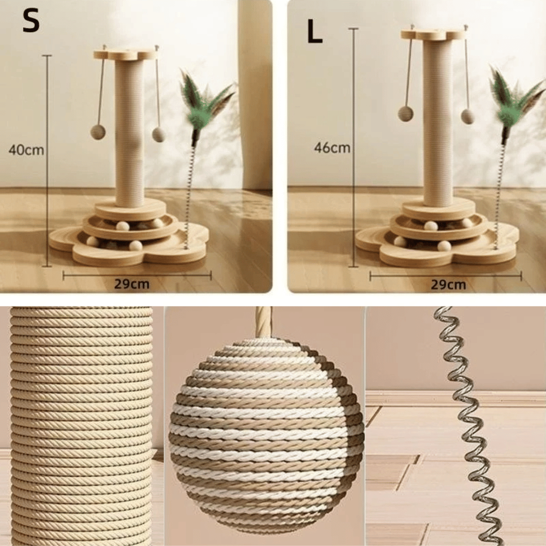 Wooden Interactive Play Cat Scratching Post 4