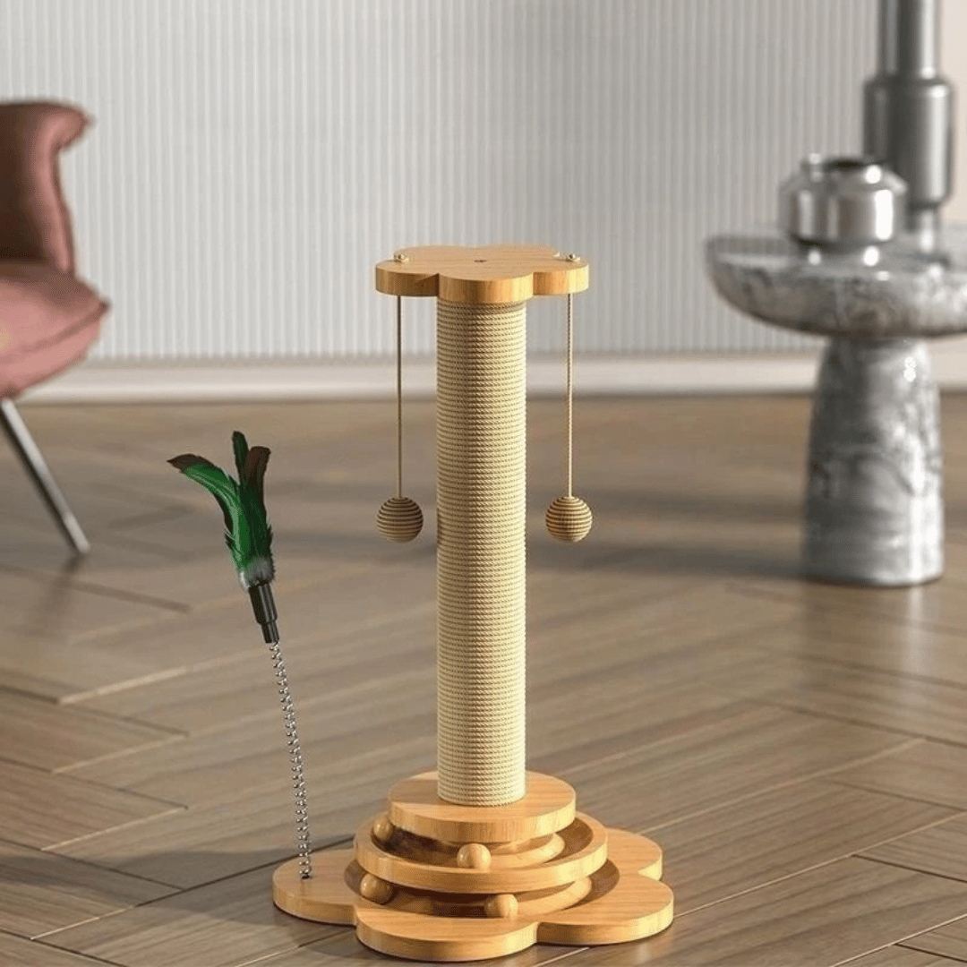 Wooden Interactive Play Cat Scratching Post 6