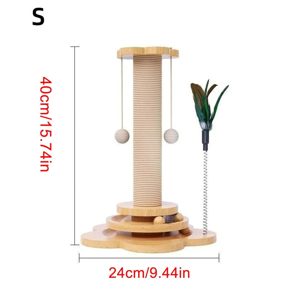 Wooden Interactive Play Cat Scratching Post 7