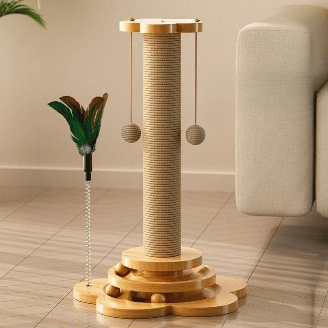 Wooden Interactive Play Cat Scratching Post 7