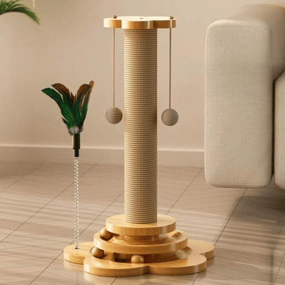 Wooden Interactive Play Cat Scratching Post 7