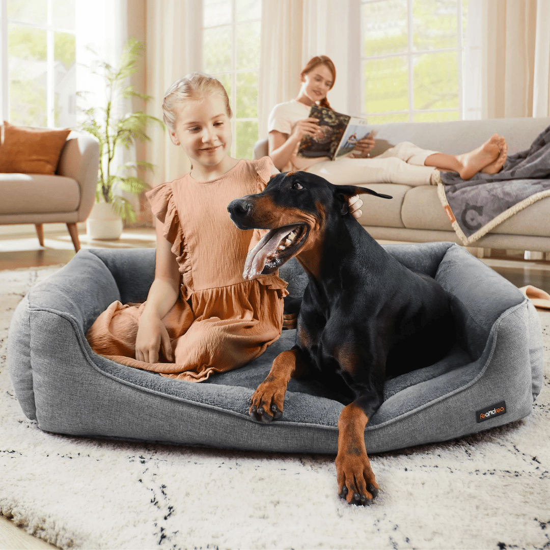 XXL Dog Bed with Supportive Raised Edges & Washable Cover for Large Dogs 6