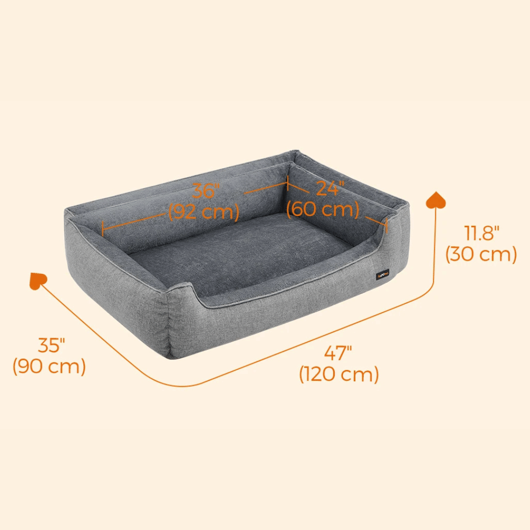 XXL Dog Bed with Supportive Raised Edges & Washable Cover for Large Dogs 7
