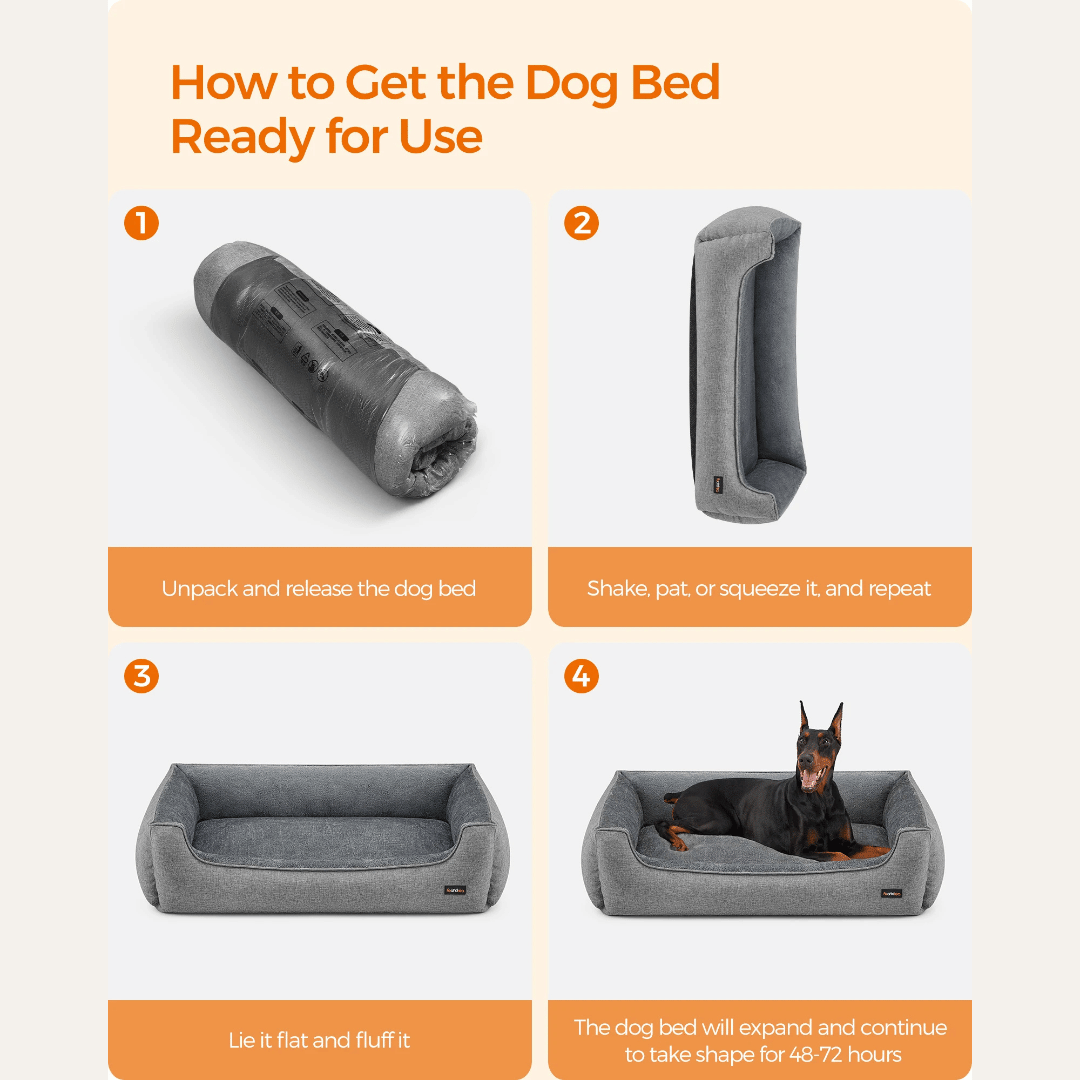 XXL Dog Bed with Supportive Raised Edges & Washable Cover for Large Dogs 8