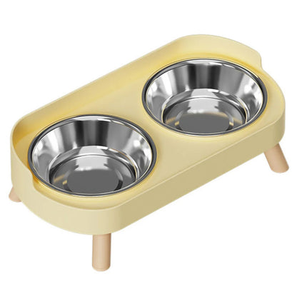 Raised Stand Stainless Steel Double Pet Food Bowls